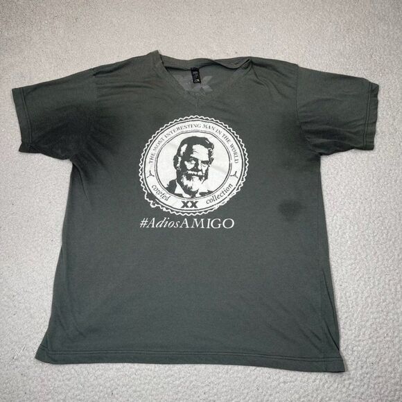 Dos Equis Shirt‎ Mens Large Black Tulex Jonathan Goldsmith XX Most Interesting - Picture 1 of 13